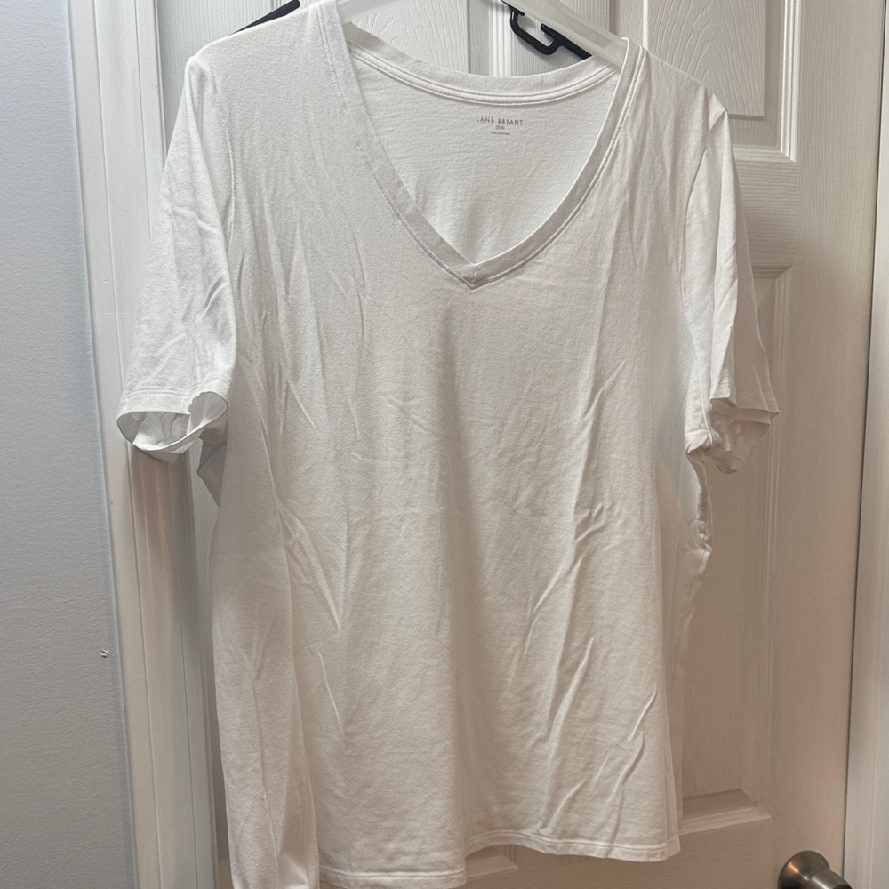 Lane Bryant White Short Sleeve Tee